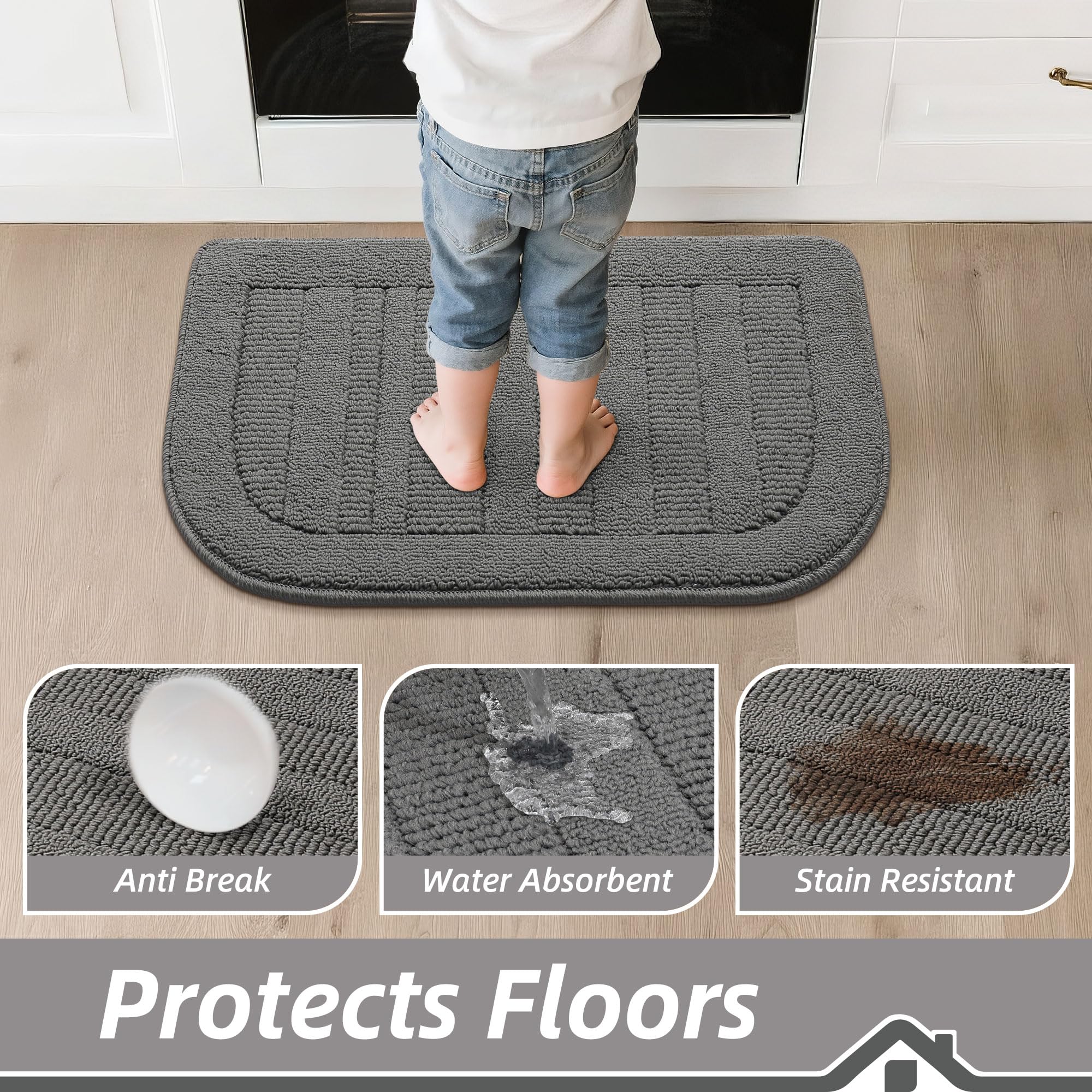 Alfombra BEQHAUSE para cocina, fácil de lavar y limpiar.