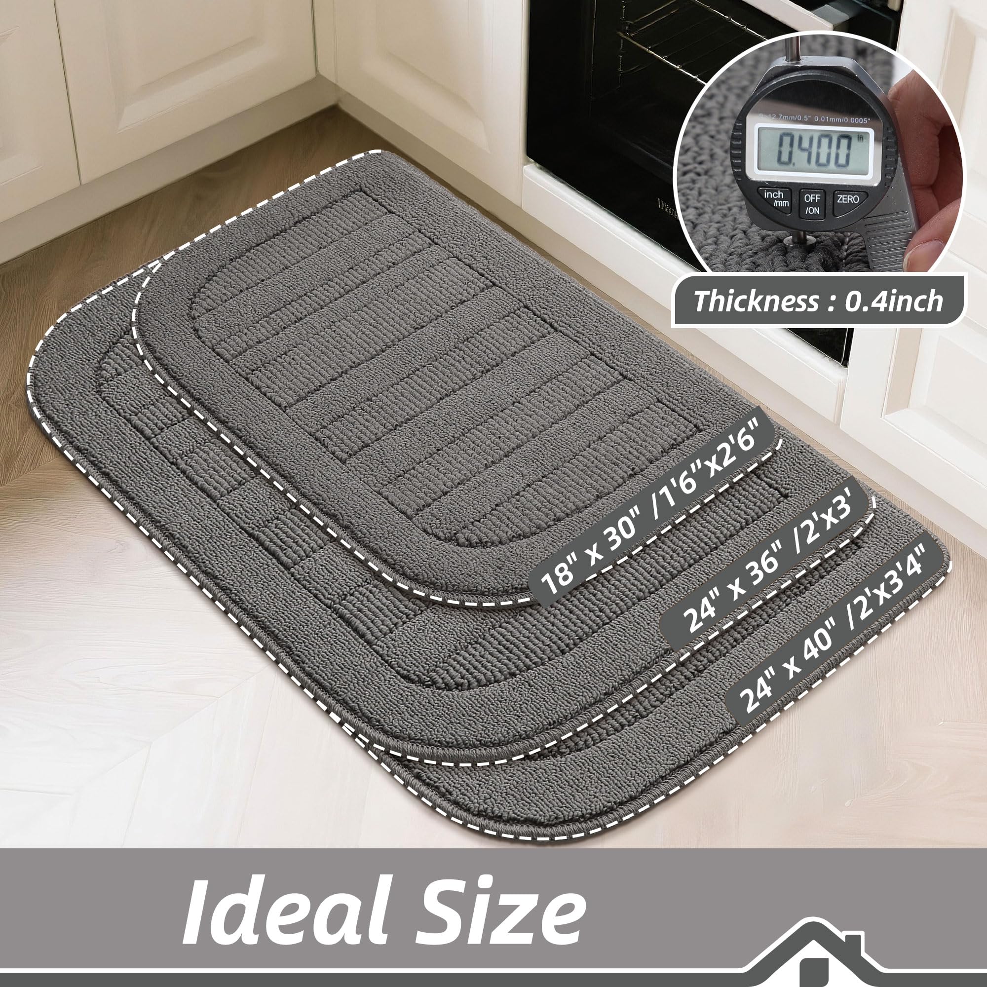 BEQHAUSE alfombra de cocina resistente a manchas y fácil de mantener.