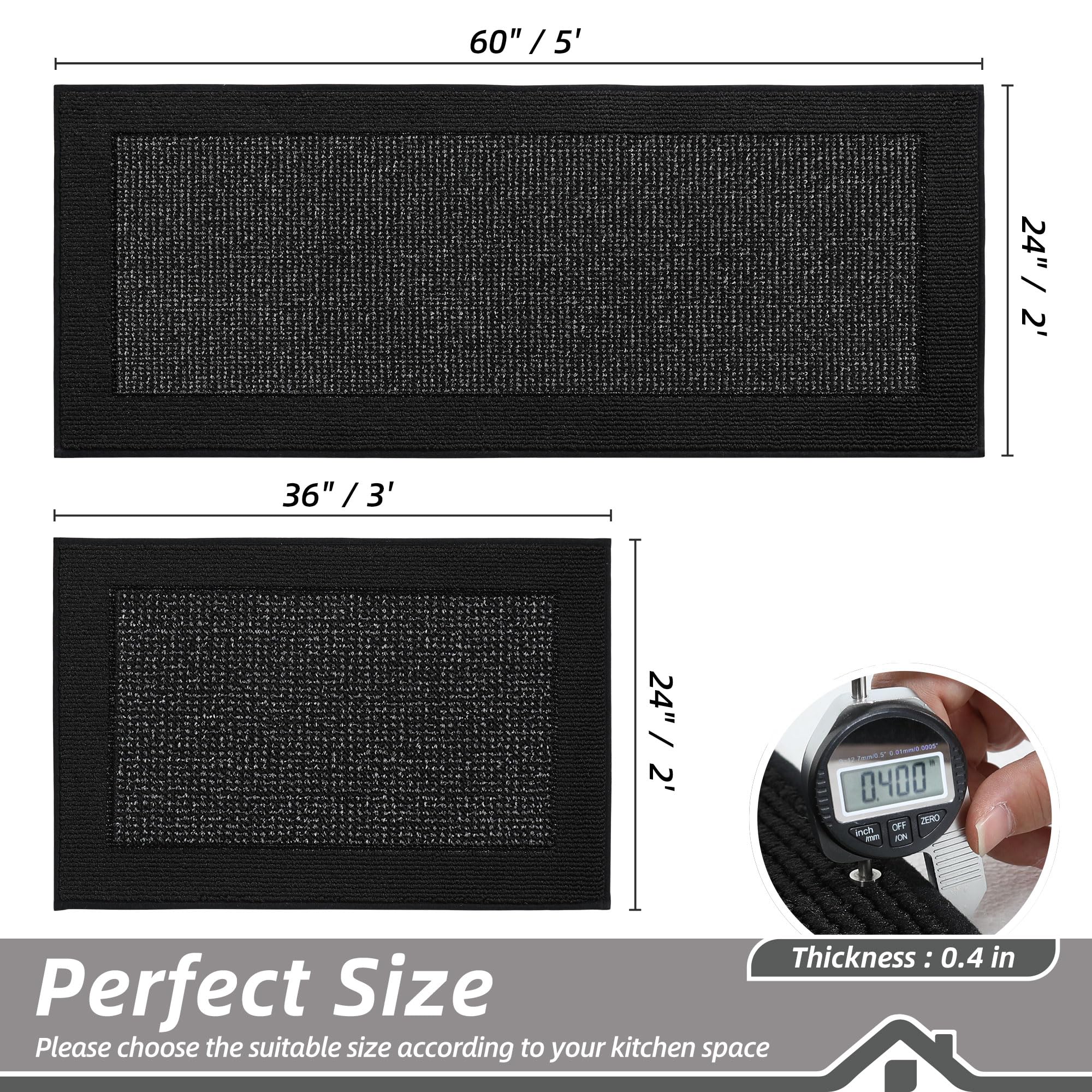 BEQHAUSE alfombra cocina absorbente 24x60 para proteger el suelo.