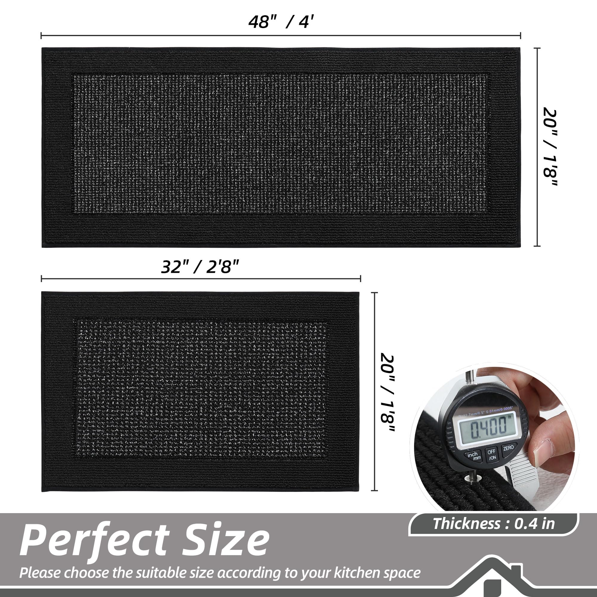 Alfombra BEQHAUSE 20x48 antideslizante negro, ideal para áreas amplias.