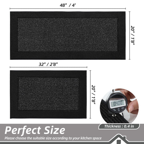 Alfombra BEQHAUSE 20x48 antideslizante negro, ideal para áreas amplias.