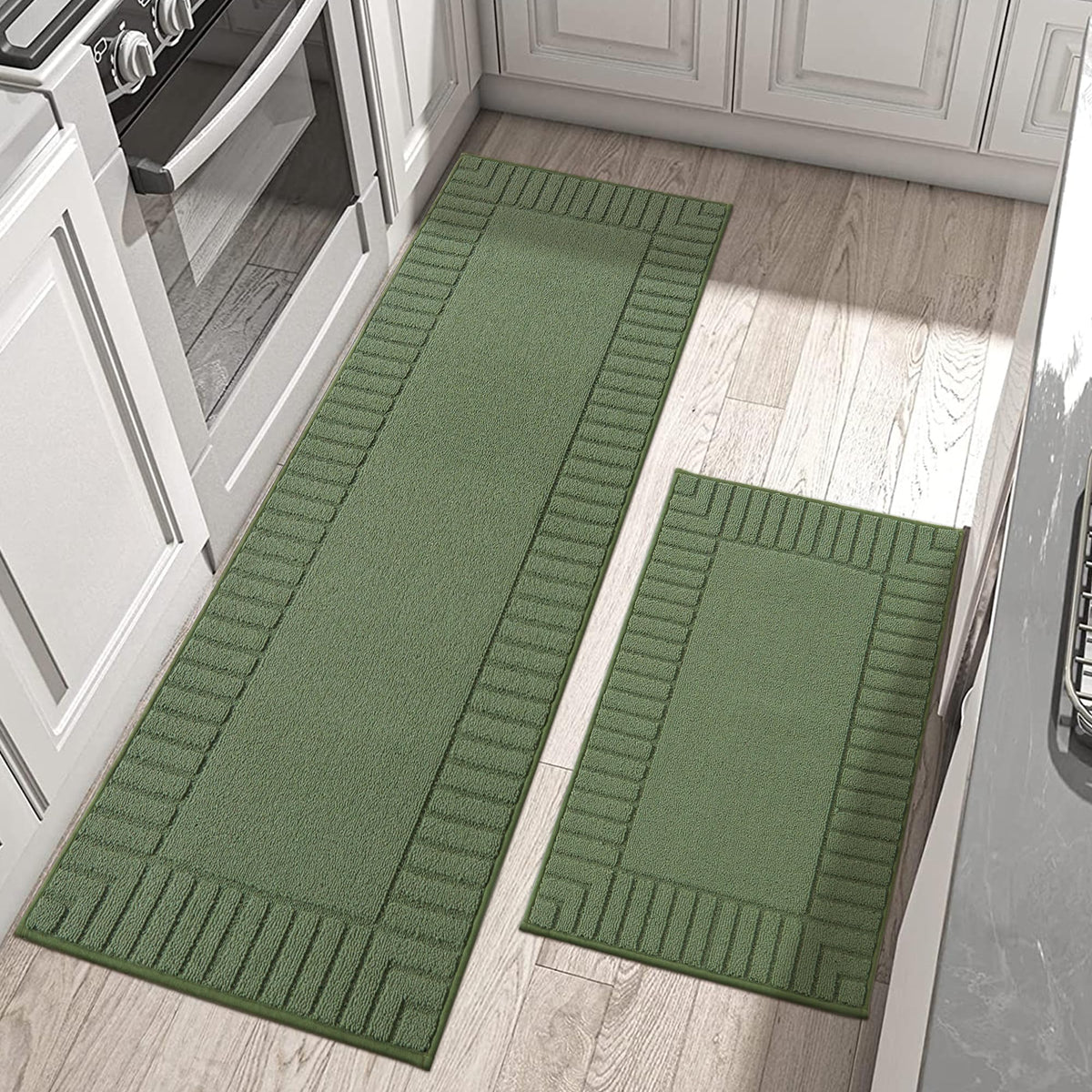 BEQHAUSE alfombra de cocina antideslizante con base TPR para mayor seguridad