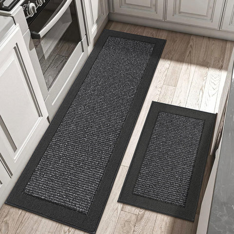 BEQHAUSE alfombra de cocina lavable a máquina para limpieza rápida