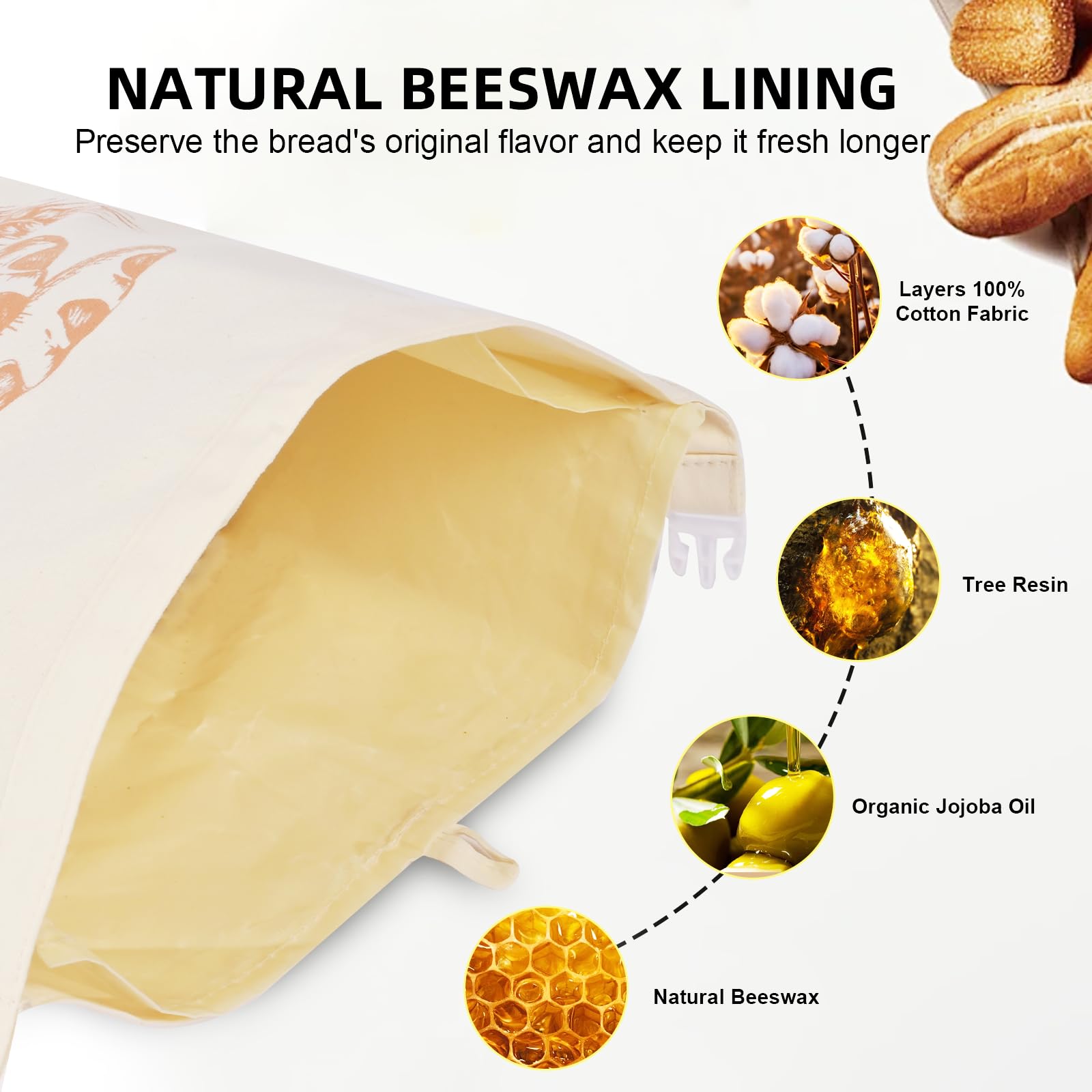 BERBAM bolsas pan con cera natural como opción ecológica de almacenamiento.