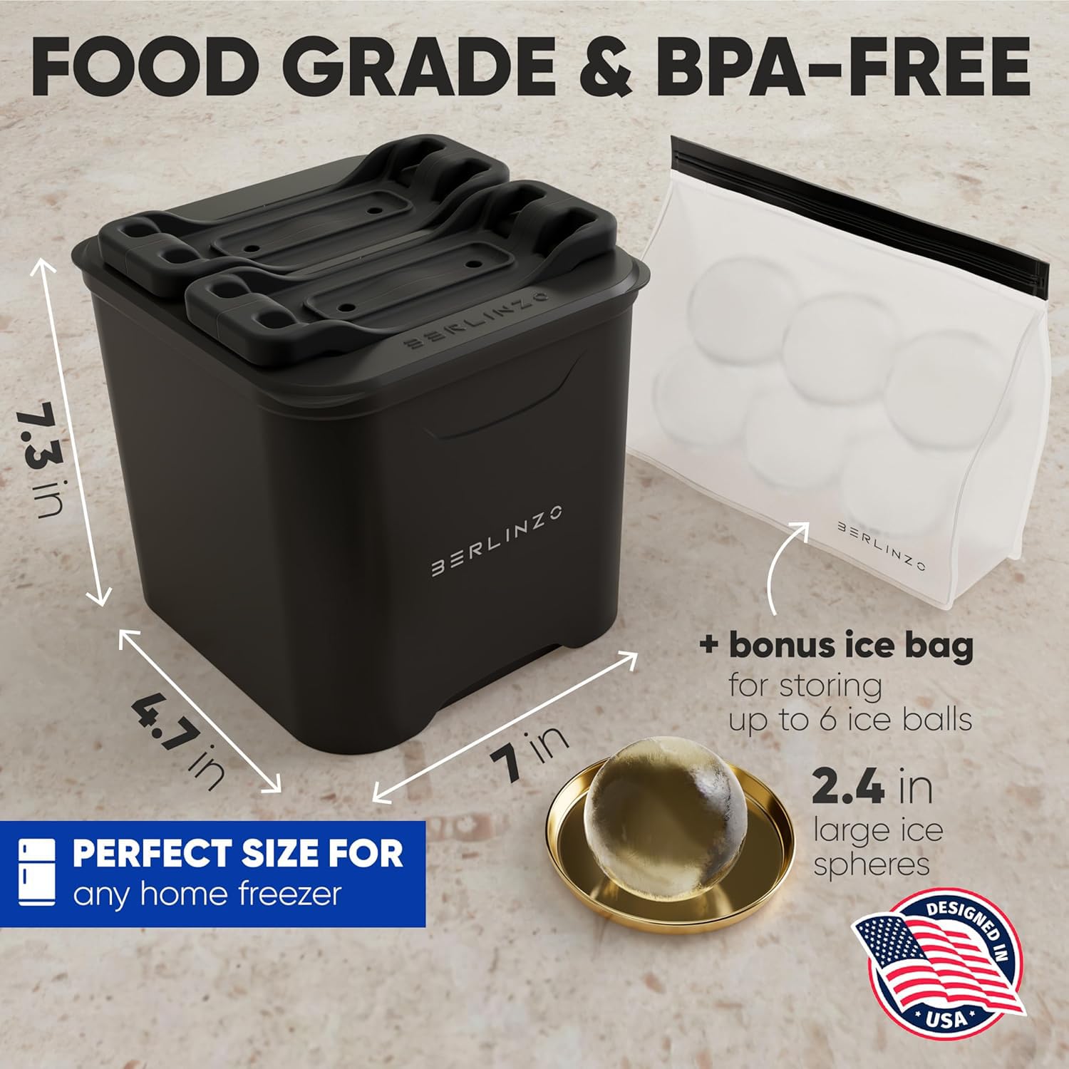 Berlinzo: almacenamiento con bolsa incluida para mantener hielo listo para fiestas.