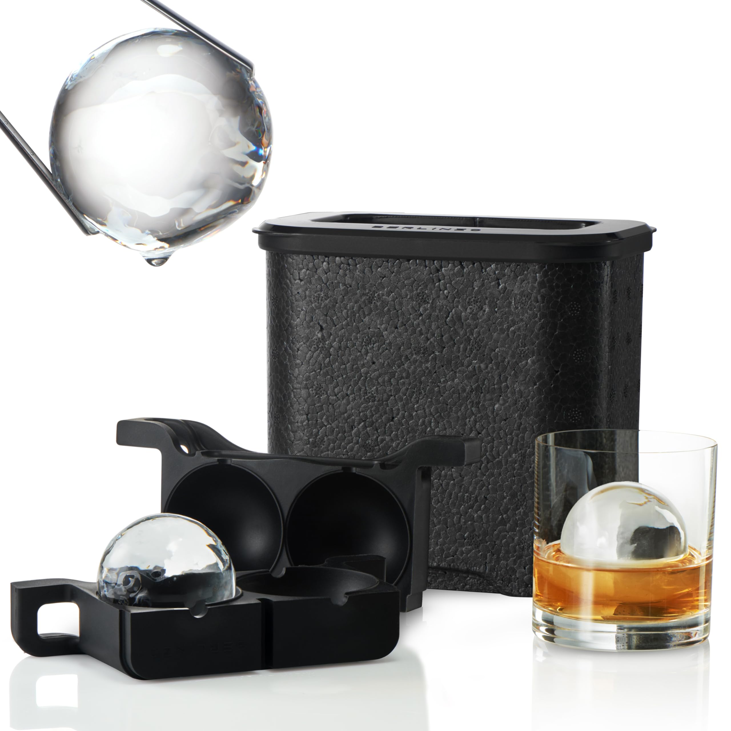 BERLINZO bola de hielo cristal 2,4 pulgadas para whisky