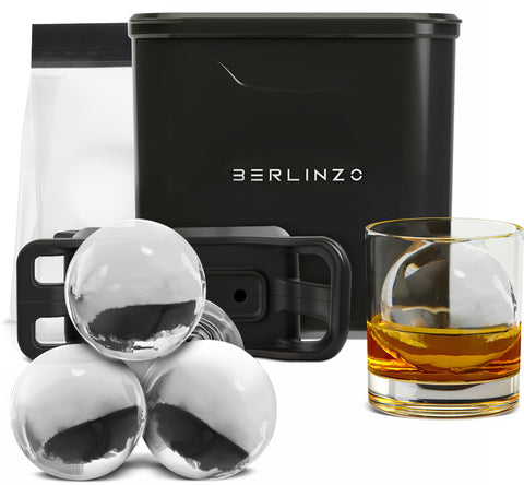 Berlinzo bola hielo cristal 2,4 pulgadas para whisky y cócteles.