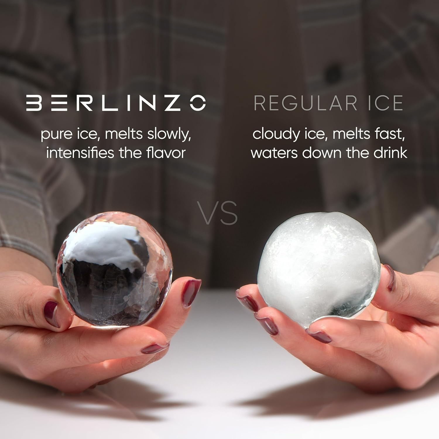 Berlinzo esferas hielo cristal 2,4, ideales para enfriar sin diluir