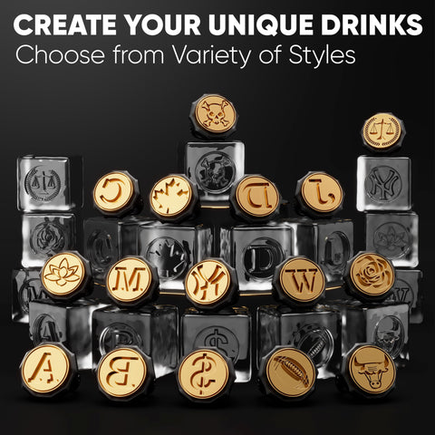Berlinzo Sello de hielo con diseño W realza la presentación de bebidas.