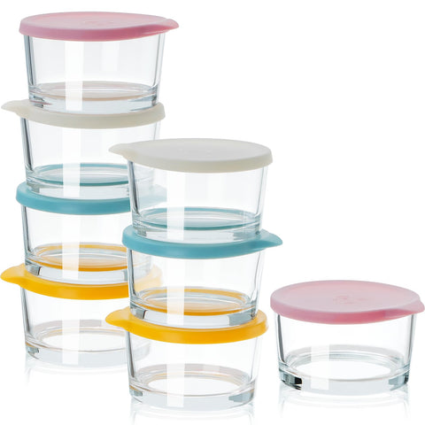 Beroca mini tazones de vidrio con tapa para organizar especias y condimentos