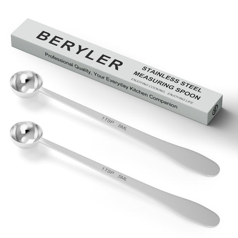 BERYLER cucharadita de mango largo para alcanzar recipientes profundos con precisión.