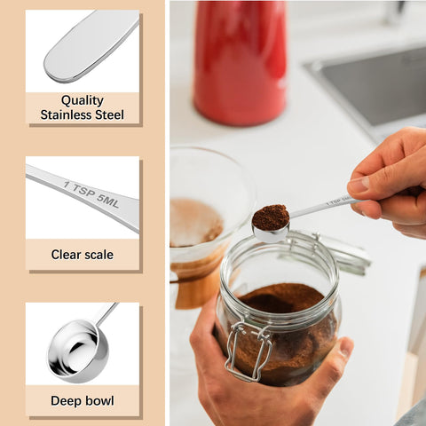 Cucharas medidoras BERYLER de acero inoxidable, duraderas para uso diario