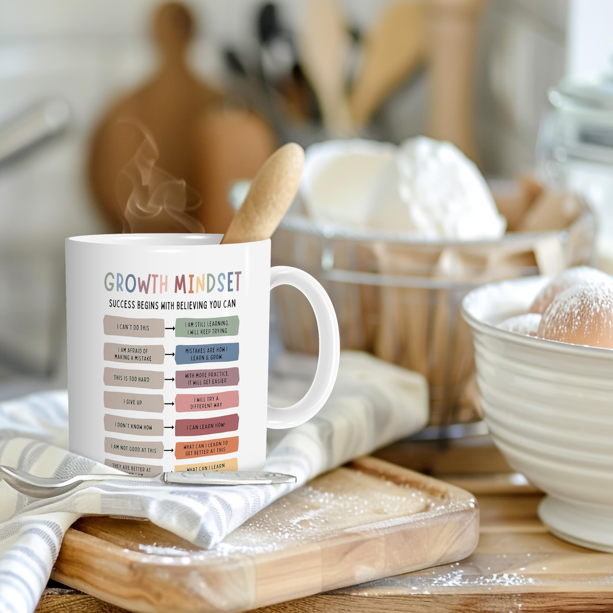Taza BESERH crecimiento mental, perfecto para pausas conscientes durante el trabajo.