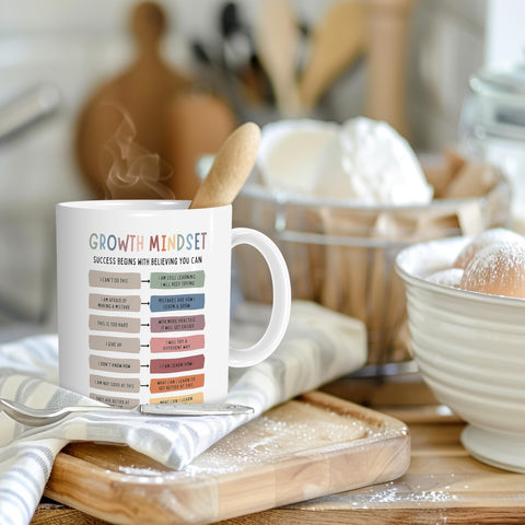 Taza BESERH crecimiento mental, perfecto para pausas conscientes durante el trabajo.