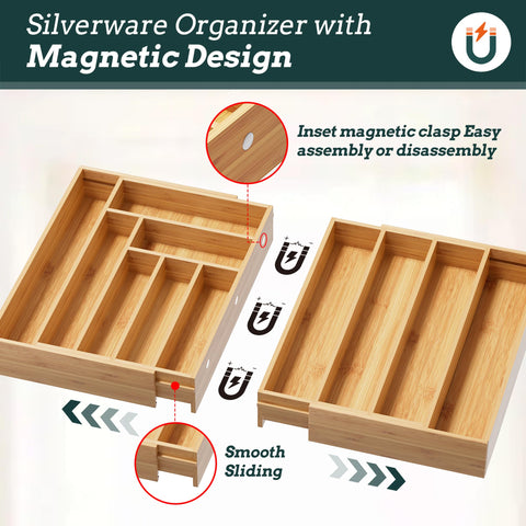 Besilord organizador bambu natural: material sostenible y duradero para la cocina.