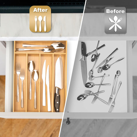 Besilord organizador de cubiertos con diseño artesanal para cocina cálida