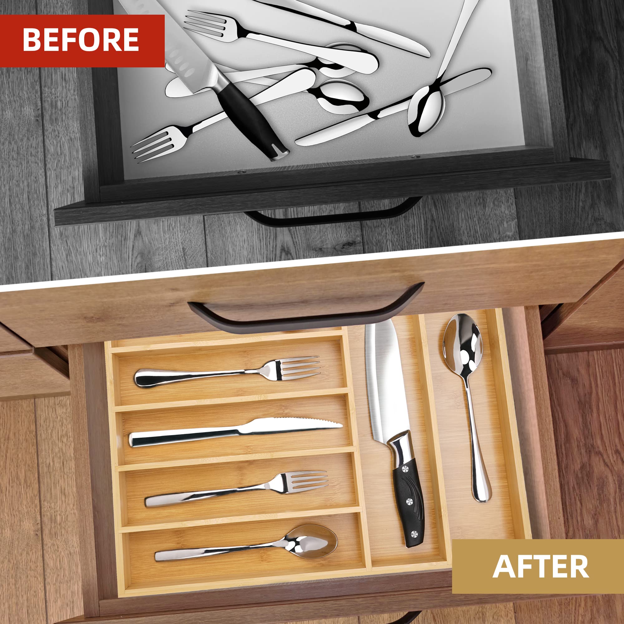 Besilord organizador de bambú, diseño natural para cocina.