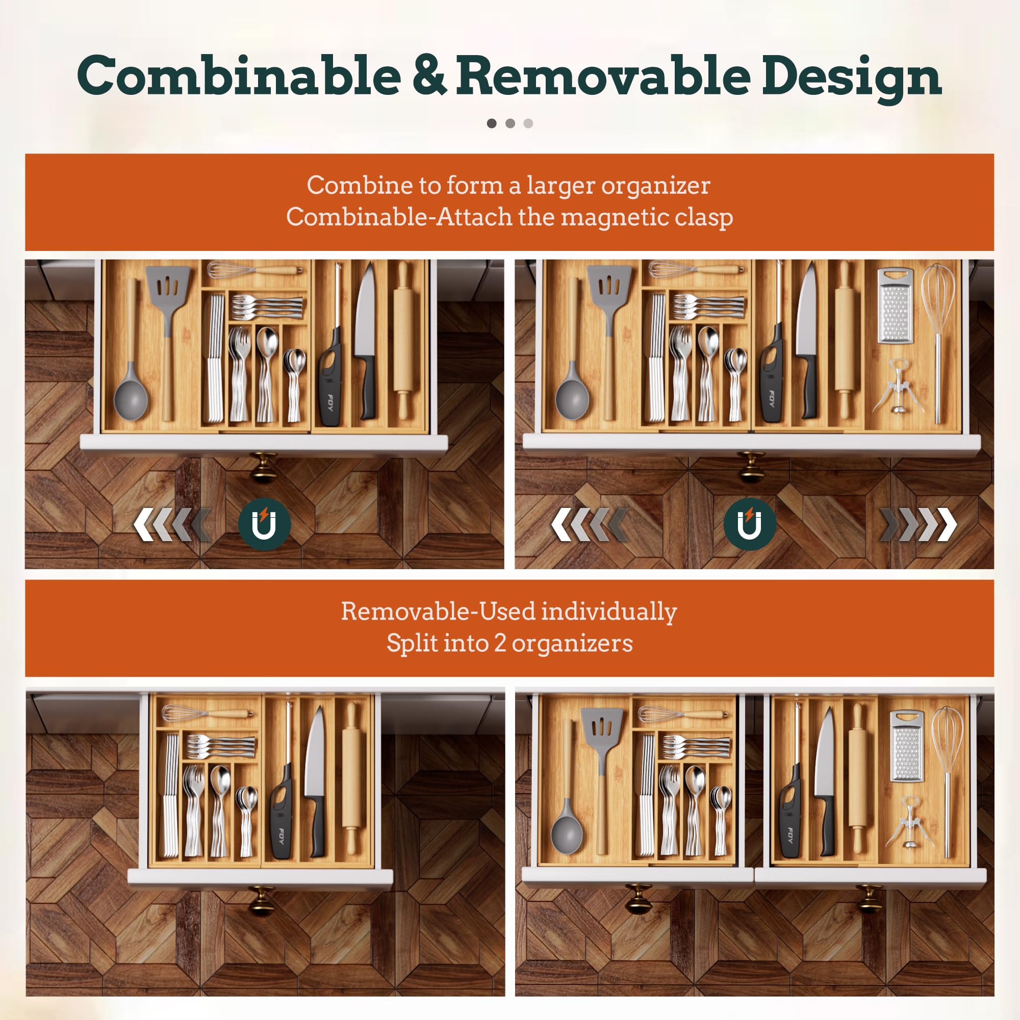 Besilord organizador dos cajas: versatilidad y almacenamiento modular para utensilios.
