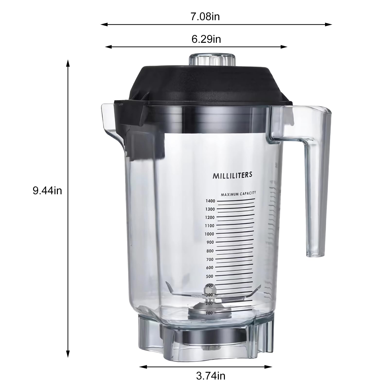 Besingki 48oz Advance Container para Vitamix Drink Machine, repuesto fiable para alto volumen.