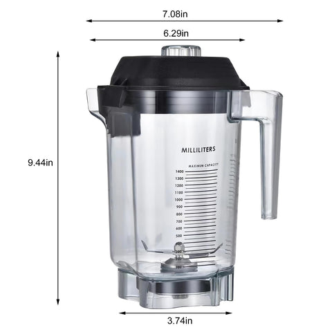 Besingki 48oz Advance Container para Vitamix Drink Machine, repuesto fiable para alto volumen.