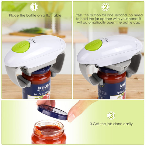 Besmon abre tapas de tarros con borde de silicona suave para comodidad.