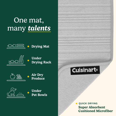 Best Brands Cuisinart alfombrilla secado platos 18x24, ideal para doble uso