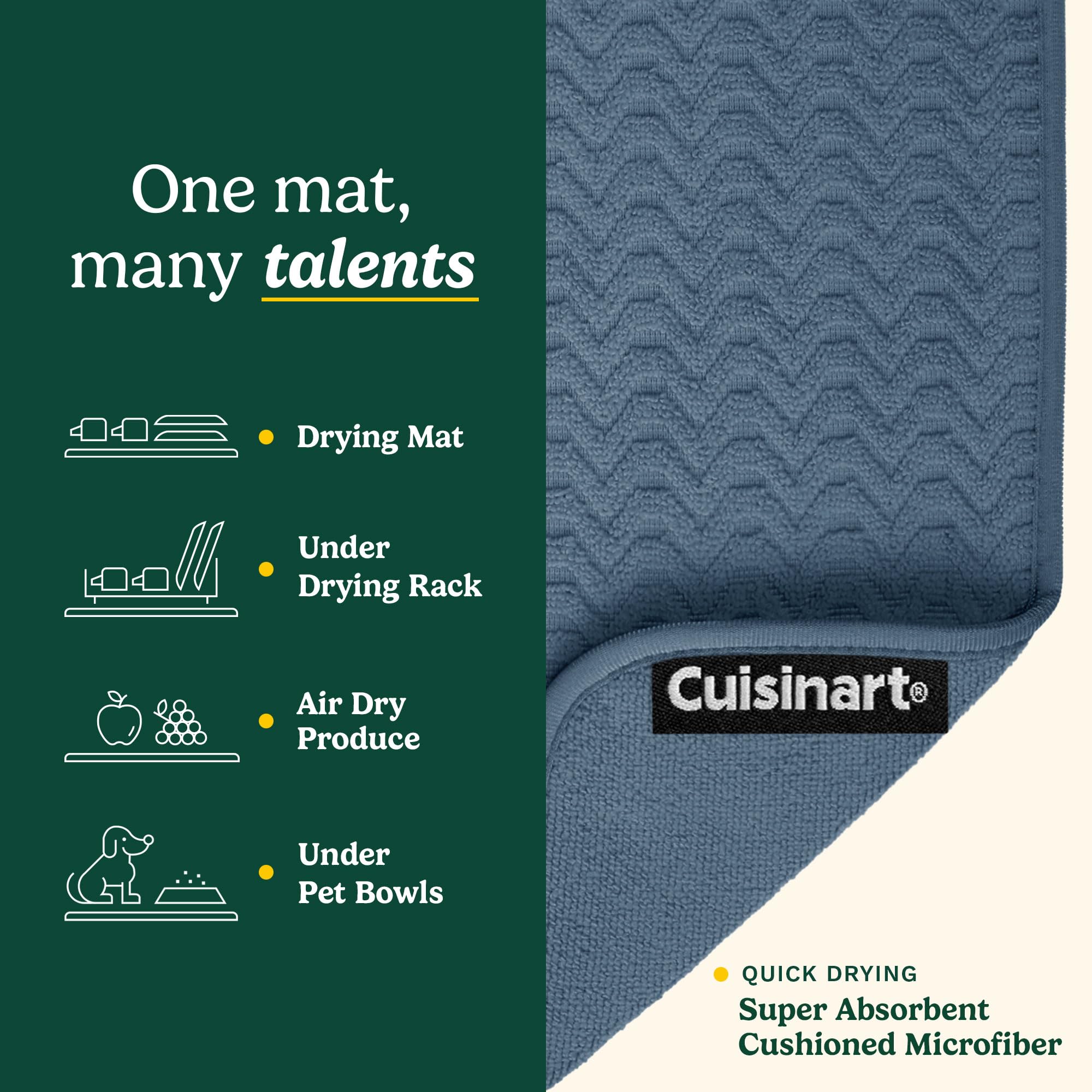 Dos esteras del set Best Brands Cuisinart para rotar usos y facilitar la limpieza.