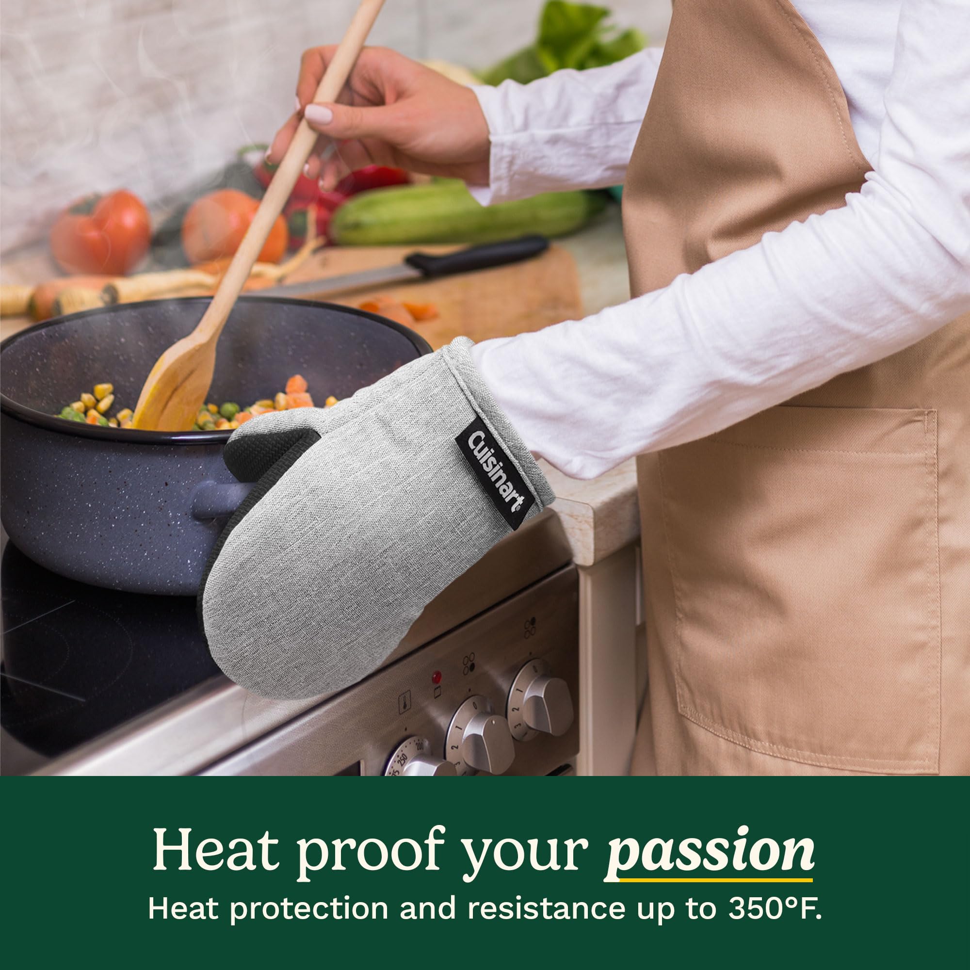 Guantes Cuisinart mini para cocina con relleno de algodón suave.