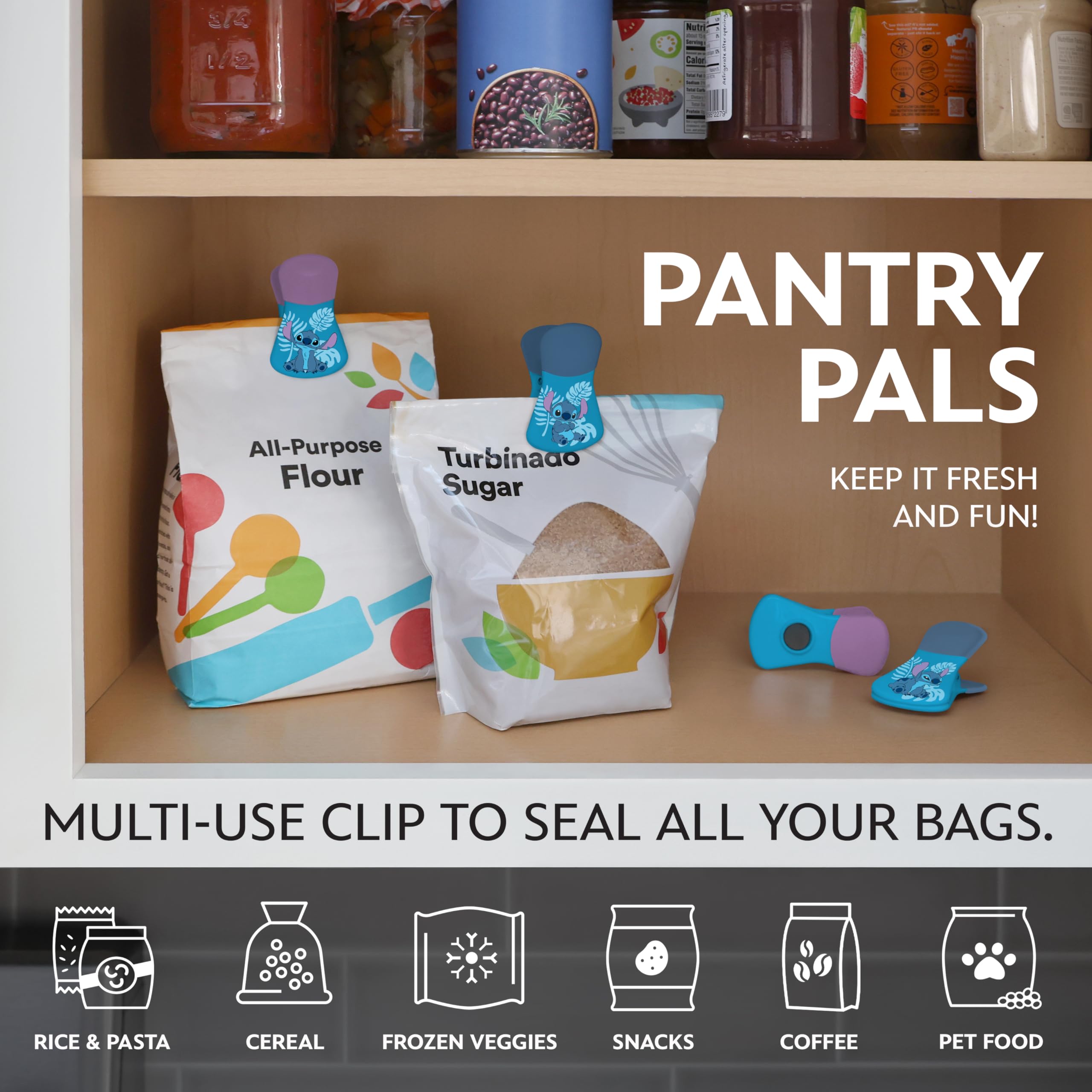 Best Brands Disney Pooh chip clip set: cierres magnéticos para bolsas y decoración de cocina.