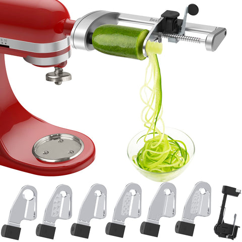 Bestand espiralizador para KitchenAid, accesorio con 7 cuchillas para espiralizar verduras.