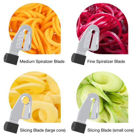 Bestand Spiralizer cuchillas espiral para texturas grandes y pequeñas.