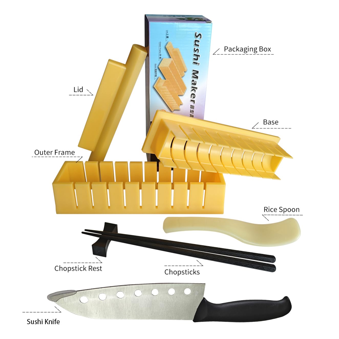 Bestbuy YUHE Sushi Maker, palillos incluidos para servicio rápido y elegante.