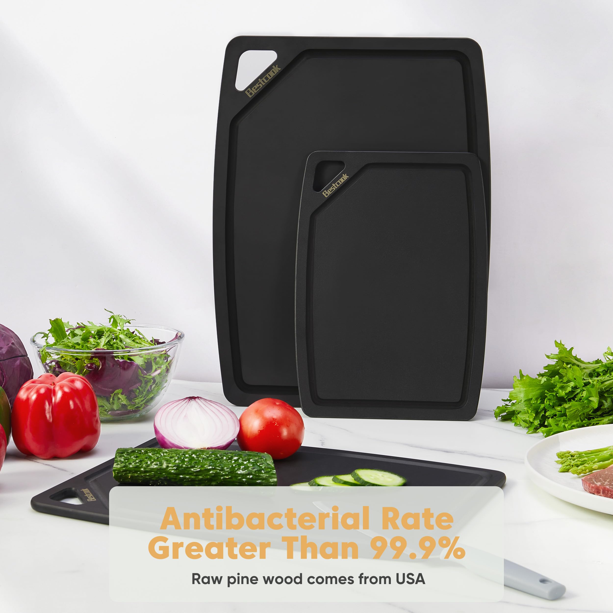 BESTCOOK superficie no porosa para evitar absorción de líquidos y olores.