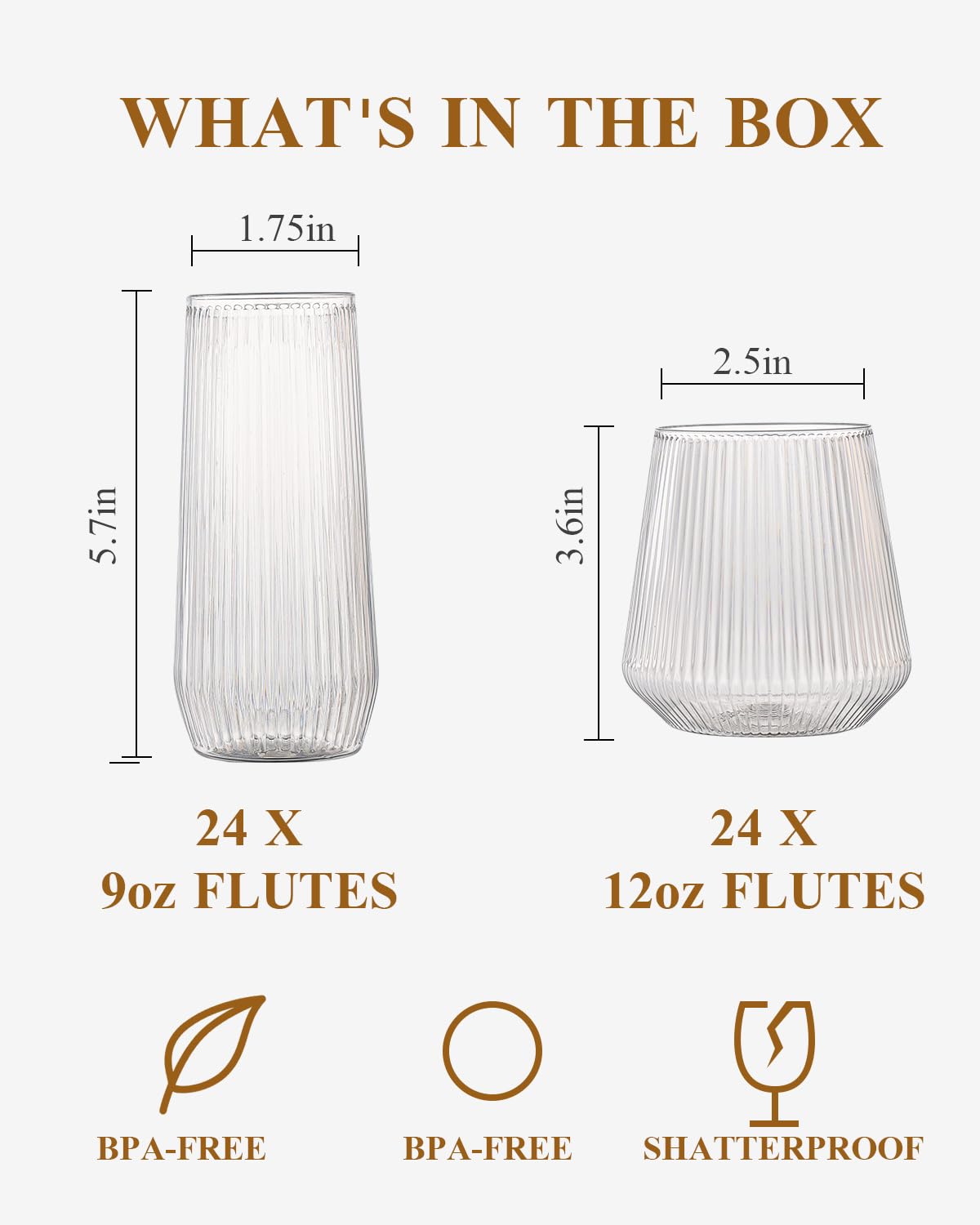 BESTSTAR Vasos 12 onzas con relieve acanalado, perfectos para bebidas frías y presentaciones modernas.