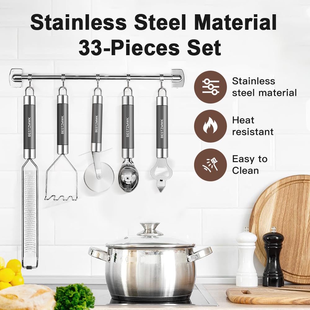BESTZMWK soporte para utensilios mantiene orden en la encimera