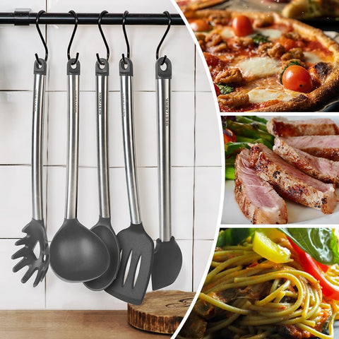 BESTZMWK volteador sólido para girar alimentos sin perder forma