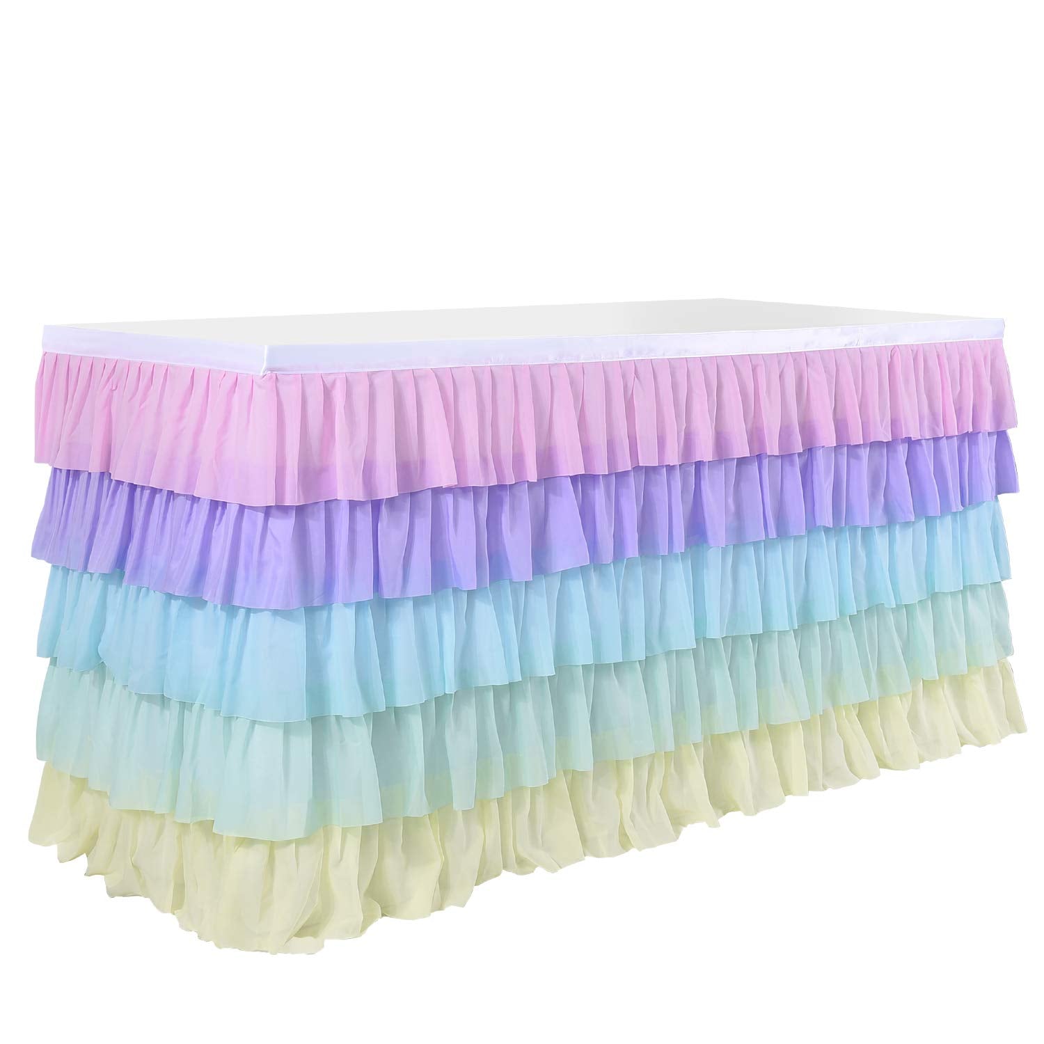 Besutolife chiffon arcoíris drapeado detalle que realza la caída suave