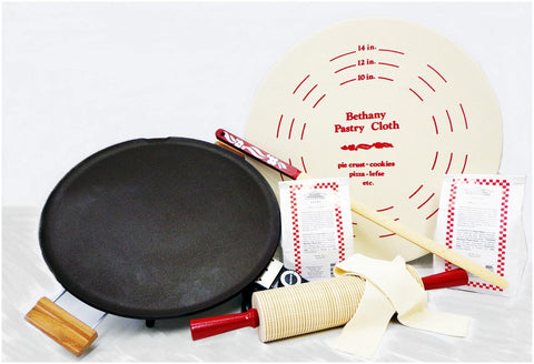 Bethany Housewares Lefse Starter Kit: accesorios incluidos para envío y uso inmediato.