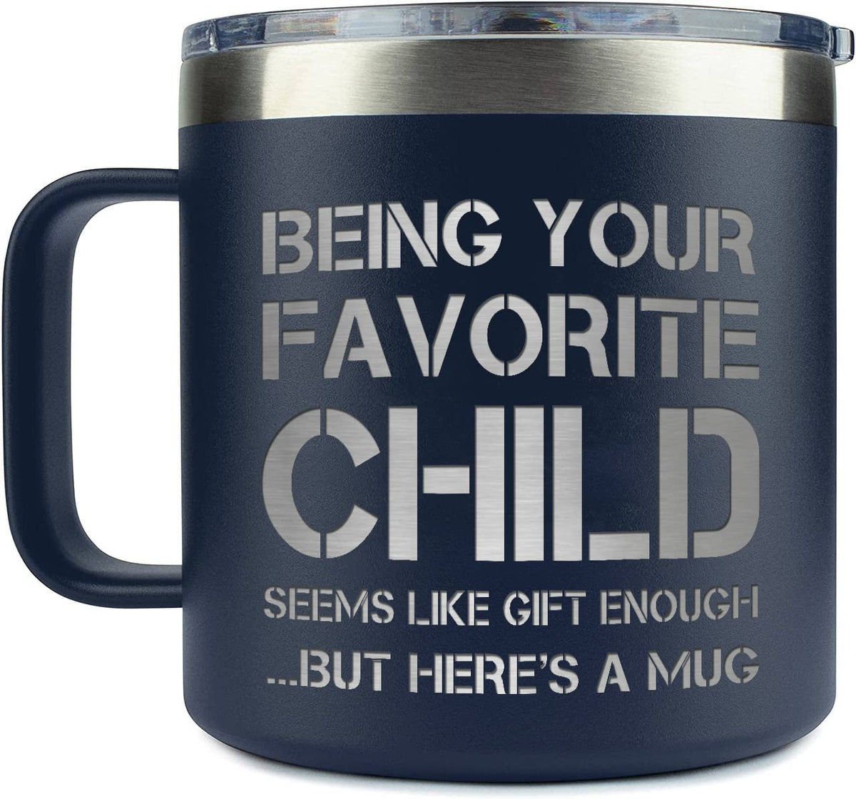 Taza BETHEGIFT para papá en azul marino; mantiene bebidas calientes