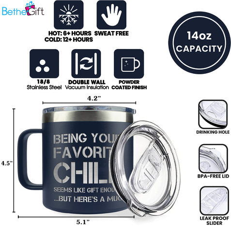 Taza BETHEGIFT, acero inoxidable 18/8; acabado duradero