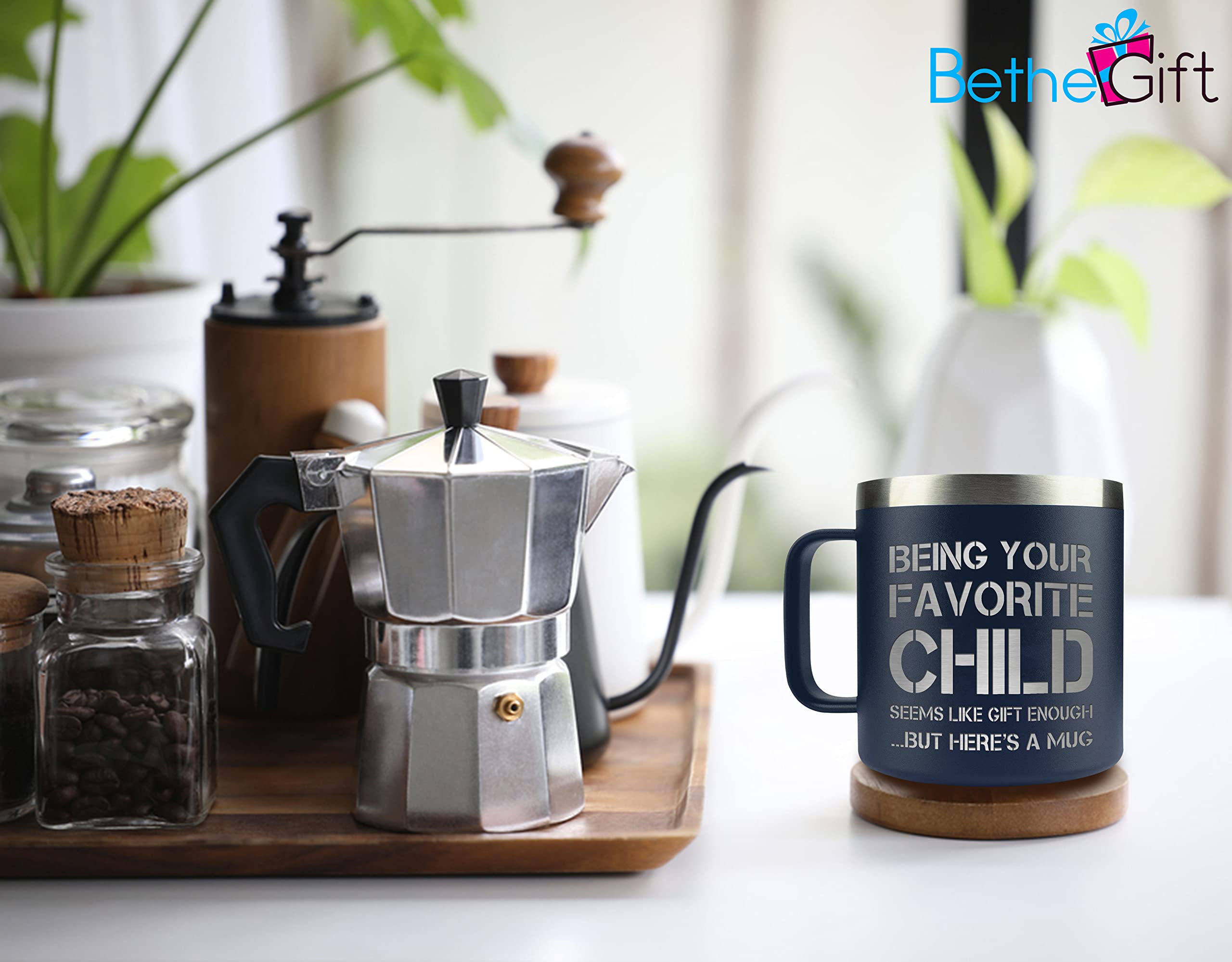 Taza BETHEGIFT, regalo para papá; ideal para mañanas
