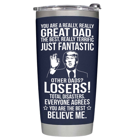 BETHEGIFT tumbler azul marino 20oz mantiene bebidas frías o calientes.