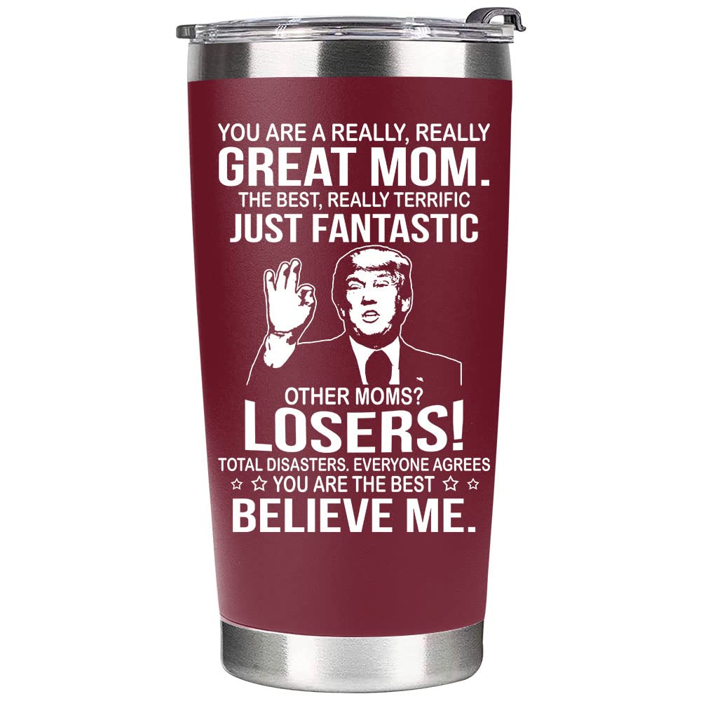 BETHEGIFT tumbler cafe rojo con tapa presión para mantener el café caliente en movimiento.