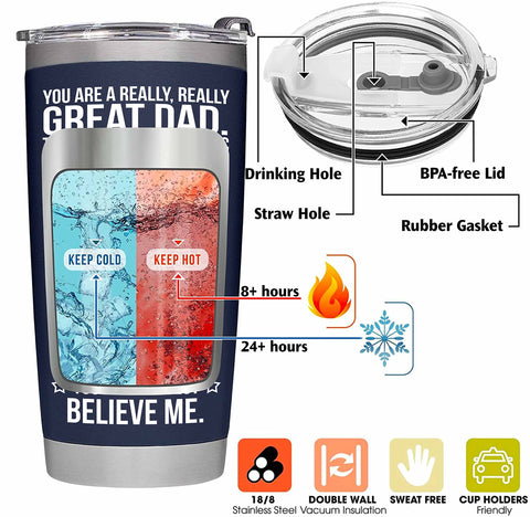 BETHEGIFT tumbler uso diario interior y exterior, para casa, oficina o viaje.
