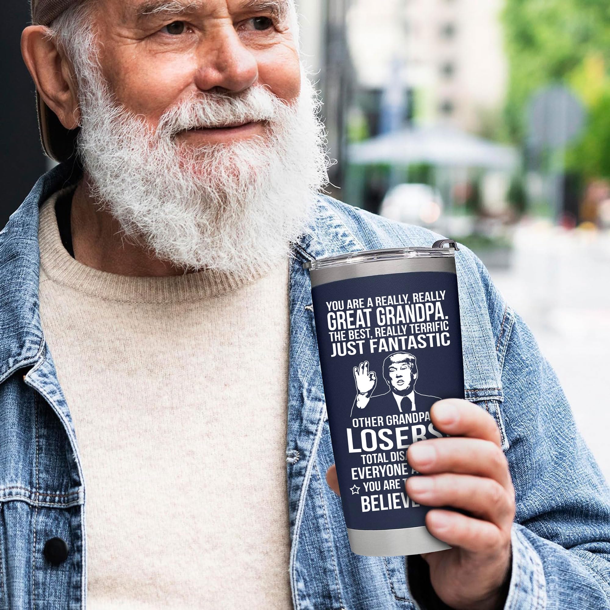 bethegift uso diario vaso térmico abuelo para casa o trabajo