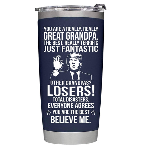 bethegift vaso térmico abuelo 20oz azul marino para mantener bebidas a la temperatura