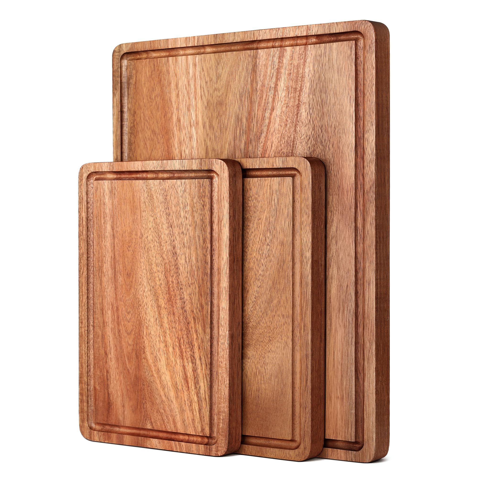 BETOLEAN tablas de corte de acacia con surco de jugo para contener líquidos