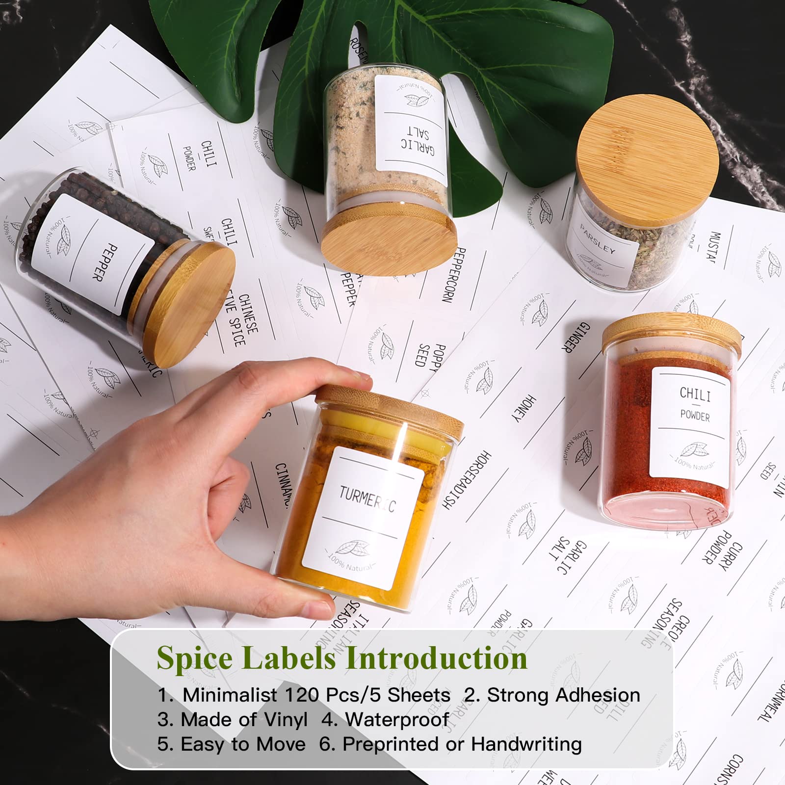 Betrome cuerpo de vidrio claro facilita identificar ingredientes y existencias.