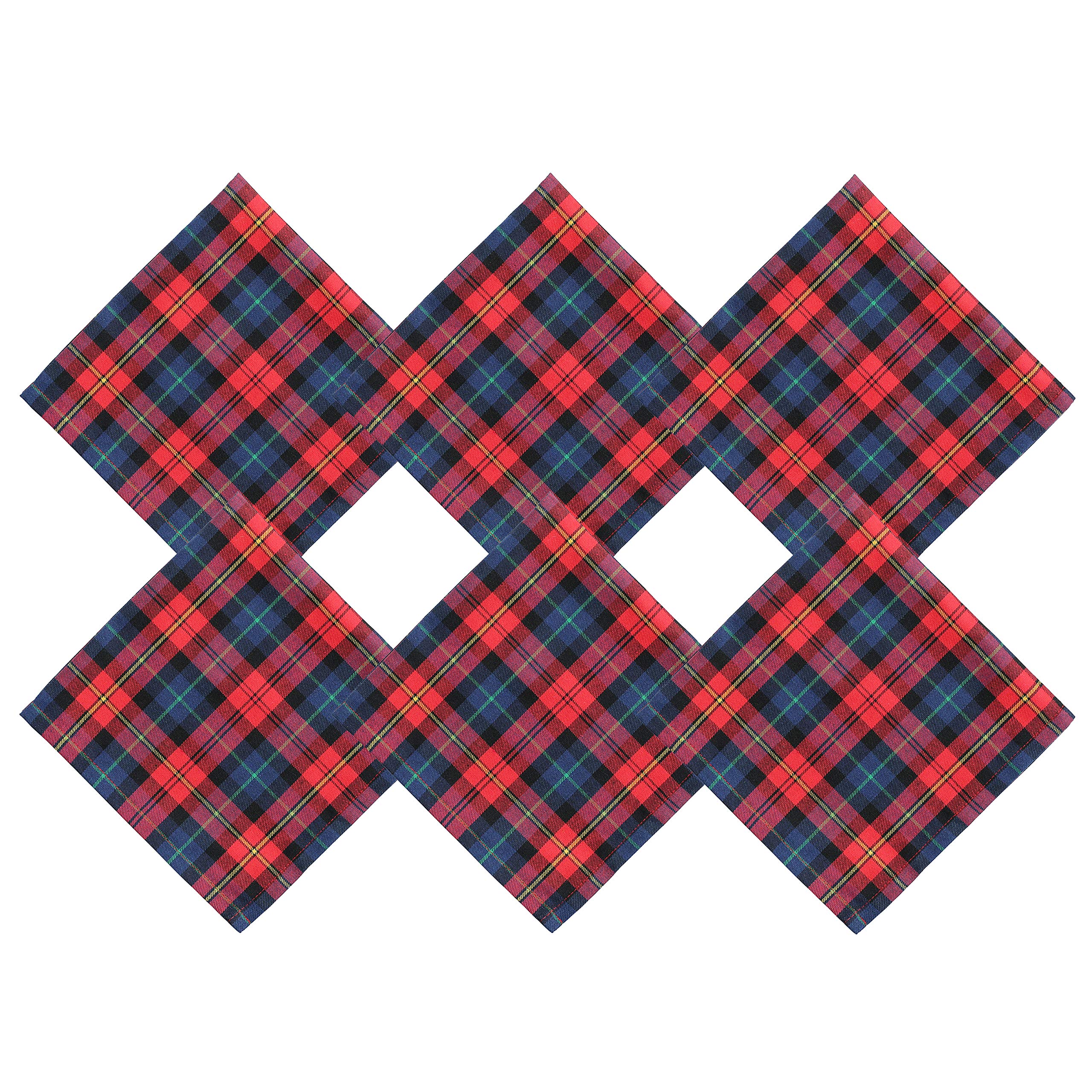 Servilletas BETTERLINE buffalo rojo-negro, pliegue visible, ideales para mesa central.