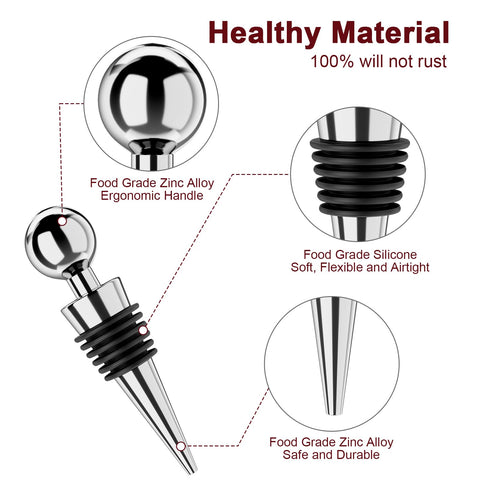 BETTFOR tapones de silicona alimentaria reutilizables para botellas estándar.